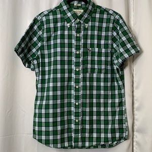 Abercrombie‎ & Fitch Muscle Fit Green Button Down Plaid Size XXL